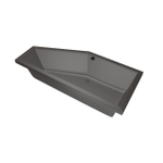 Xenz Society Hoekbad - 170x75x48 - afvoer Midden - Links - Compact - acryl - antraciet SW102922