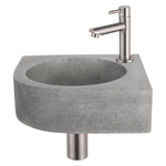 Fortifura Fuente hoekfonteinset – 31.5x31.5x10 cm – beton grijs – kraan RVS SW1111540