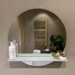 Mondiaz SPOT Miroir de salle de bain - rond 60cm - plan de miroir - couleur Greey SW1235534