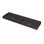 INK Momento lavabo - 160x45x9cm - 2 vasques - 2 trous de robinetterie - Quartz noir SW157910