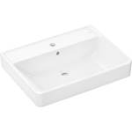 Hansgrohe Xanuia Q Wastafel/Fontein - 65x48cm - opbouw - 1 kraangat - met overloop - geslepen - glans wit SW1165090