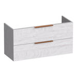 BRAUER Elevate meuble sous-lavabo peu profond 100 sans poignées rapportées 2 tiroirs à fermeture douce et 1 découpe pour siphon - Forest Seashell SW1200210