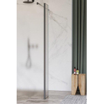 Fortifura Galeria zijwand - 40x200cm - mat - glas - 8mm - met hoekprofiel - PVD - geborsteld gunmetal (antraciet) SW925320