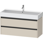 Duravit Ketho 2 meuble sous-lavabo avec 2 tiroirs pour lavabo simple 118.4x46x54.9cm avec poignées anthracite taupe supermat SW772542