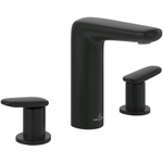 Villeroy & Boch Antao 3 gats wastafelmengkraan - met push open plug - mat zwart SW974155