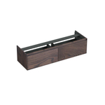 Forzalaqua Reno 2.0 meuble sous-lavabo 160x51x40cm avec 2 tiroirs sans poignées à fermeture douce Chêne massif Charcoal SW492387