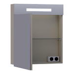 BRAUER 2.0 Armoire de toilette 59x70x15cm éclairage intégré rectangulaire 1 porte pivotante MDF Taupe Brillant SW371671
