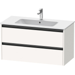 Duravit Ketho 2 meuble sous-lavabo avec 2 tiroirs 101x48x55cm avec poignées anthracite blanc supermat SW771827