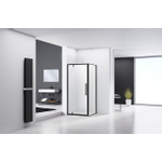 Van Rijn Products ST04 Hoekcabine - 90x90x200cm - helder glas - dikte 6mm - zwart SW890291