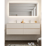 Mondiaz VICA Meuble Linen avec 4 tiroirs 150x50x45cm vasque lavabo Moon double 2 trous de robinet SW410962