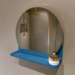 Mondiaz SPOT Badkamerspiegel - rond 40cm - spiegelplanchet - kleur Jeans SW1235542