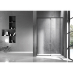 Saniclass Neptune Porte de douche 120x200cm frein de chute droite et gauche Noir mat SW491382