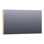 Saniclass Plain Spiegelkast - 120x70x15cm - 2 links/rechtsdraaiende spiegeldeuren - MFC - sahara SW393101