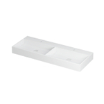 INK United wastafel - 120x45x11cm - 2 wasbakken - 2 kraangaten - porselein Mat wit SW207361