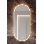 H&R Badmeubelen Oval miroir – ovale – 40 x 90 cm – LED indirecte tout autour – chauffage de miroir – Argent brillant SW857302