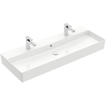 Villeroy & Boch memento 2.0 wastafel onderzijde - geslepen - 120x47cm - met overloop - 2 kraangaten CeramicPlus - White Alpine (glans wit) SW336067