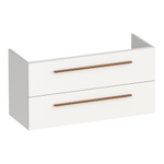 BRAUER Trust wastafelonderkast ondiep 100 excl. opbouwgrepen 2 softclose lades en 1 sifon uitsparing - mat wit SW1204113