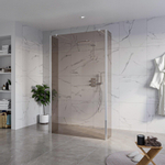 Fortifura Galeria Vrijstaande Inloopdouche - 120x200cm - Rookglas - antikalk - 8mm veiligheidsglas - 2 zijwanden - 40cm - wandsteunen en hoekprofielen - hoogglans chroom SW993168