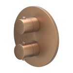 IVY Bond Partie apparente - pour mitigeur thermostatique encastré - inverseur d’arrêt 3 voies - rosace ronde - cuivre brossé mat PVD SW1030936