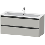 Duravit ketho 2 meuble de lavabo avec 2 tiroirs pour lavabo simple 121x48x55cm avec poignées anthracite béton gris mat SW772656