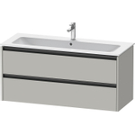 Duravit Ketho.2 Wastafelonderbouwkast - met 2 laden - voor enkele wastafel - 121x48x55cm - met grepen antraciet - betongrijs mat SW772656