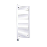 Sanicare Elektrische Radiator - 111.8x45cm - 596W - design - thermostaat - chrome - en bas à gauche - blanc SW890928
