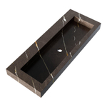 BRAUER Coral wastafel - 120x46x10cm - 1 wasbak - 0 kraangaten - composiet - marmerlook - Copper Brown SW957308