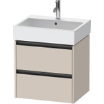 Duravit Ketho.2 Wastafelonderbouwkast - met 2 laden - 58.4x46x54.9cm - met grepen antraciet - taupe mat SW772833