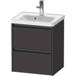 Duravit Ketho.2 Wastafelonderbouwkast - met 2 laden - 48.4x37.5x54.9cm - met grepen antraciet - grafiet supermat SW771803