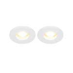 QAZQA Shed Spot encastrable - lot de 2 - 8.5x8.5cm - IP54 - Rond - Blanc SW1210153