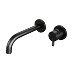 BRAUER Black Edition Wastafelmengkraan inbouw - gebogen uitloop links - hendel kort smal - inclusief inbouwdeel - model B 1 - mat zwart SW385397