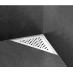 Easy Drain Aqua Delta siphon de sol triangulaire avec garniture ABS/pièce de finition ABS grille inox et sortie latérale 22x22cm garde d'eau 50 à 25mm 2302703