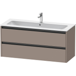 Duravit Ketho.2 Wastafelonderbouwkast - met 2 laden - voor enkele wastafel - 121x48x55cm - met grepen antraciet - basalt mat SW772706