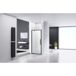 Van Rijn Products ST04 Nisdeur - 90x200cm - helder glas - dikte 6mm - zwart SW890361