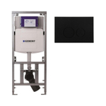 Geberit Inbouwreservoir UP320 met QeramiQ metal bedieningsplaat - dualflush - ronde knoppen - metaal zwart mat SW976085