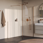BRAUER Oblivion Inloopdouche - 110x200cm - 40cm zijwand - glascoating - helder glas - geborsteld koper PVD SW1418329