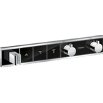 Hansgrohe Rainselect Afbouwdeel - voor inbouw douchekraan - thermostatisch - voor 3 functies - met handdouchehouder - 52.7x90cm zwart/chroom - thermostaat - zwart SW157089
