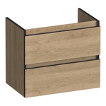 BRAUER Joy Edge meuble sous lavabo peu profond 60 2 tiroirs softclose - sans poignée - 1 découpe pour le siphon - Sunlit SW1204142