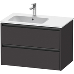 Duravit ketho meuble avec 2 tiroirs pour lavabo à gauche 81x48x54.9cm avec poignées anthracite graphite super mat SW772968