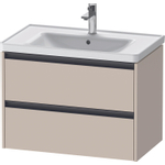 Duravit Ketho 2 meuble sous-lavabo avec 2 tiroirs 78,4x45,5x54,9cm avec poignées anthracite taupe supermat SW771862