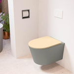 MONDIAZ LAVIE wandclosetpack - 36x53cm - diepspoel - rimless - Smoke (grijs) - softclose - quick-release - toiletzitting - Sand (beige) SW1208777