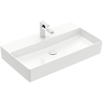 Villeroy & Boch memento 2.0 wastafel - voor handdoekhouders - 80x47cm - zonder overloop - 1 kraangat CeramicPlus - White Alpine (glans wit) SW358450