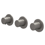 IVY Bond Partie apparente - pour mitigeur thermostatique encastré - 2 robinets d'arrêt - symmetry - rosaces rondes - noir métal brossé PVD SW1031064