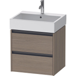 Duravit Ketho 2 meuble sous-lavabo - 2 tiroirs - 58.4x46x54.9cm - poignées anthracite - chêne terra mat SW773053