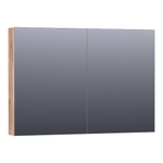 Saniclass Plain Spiegelkast - 100x70x15cm - 2 links/rechtsdraaiende spiegeldeuren - MFC - Almond SW499538