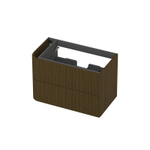 INK Concept R Wastafelonderkast - 80x45x52cm - 2 lades - opliggende grepen - gefreesd - afgeronde hoek links - MDF - shadow veneer SW1405493