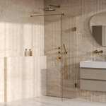 BRAUER Void Douche à l'italienne - 50x200cm - revêtement verre - verre clair - PVD or brossé SW1418305