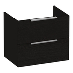 BRAUER Elevate meuble sous-lavabo peu profond 60 sans poignées rapportées 2 tiroirs softclose et 1 découpe pour siphon - Timber Black SW1200239
