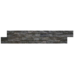 Kerabo carreau de mur strip rock noir 7,5x38,5 cm aspect pierre naturelle noir mat SW359854