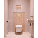 QeramiQ Dely Pack WC - 36,3x51,7cm - à fond creux - sans bride - réservoir encastré Geberit UP320 - abattant WC softclose 35 mm - plaque de déclenchement beige - boutons ronds - blanc brillant SW1222091